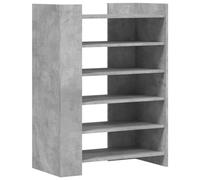 Armoire à Chaussures Béton 74,5x37,5x100 cm | Matériau à base de bois, résistant à l'humidité, facile à nettoyer, 2 façons de monter
