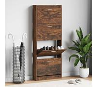 Armoire à Chaussures Chêne Fumé 59x17x150 cm Bois d'Ingénierie Étagère vidaXL
