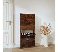 Armoire à Chaussures Chêne Fumé 59x17x150 cm Bois d'Ingénierie Étagère vidaXL