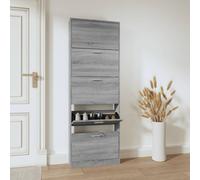 Armoire à Chaussures Chêne Fumé 59x17x150 cm Bois d'Ingénierie Étagère vidaXL