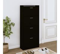 342552 vidaXL Armoire à chaussures Noir 63x24x103 cm Bois d'ingénierie