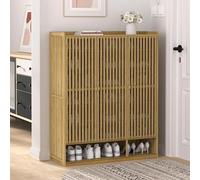 Armoire à Chaussures de Porte en Bambou de très Grande capacité, 7 Niveaux, 35 Paires de Chaussures, Armoire de Rangement économique et respectueuse de l'environnement, 3 Portes pour entrée,