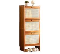 Armoire à Chaussures de rotin étroite 3 Rabat à Rangement en Bois indépendant pour Le Couloir d'entrée et Chambre élégante et Espace économise de 70 x 22,5 cm Couleur: A