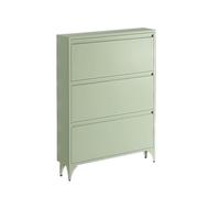 Armoire à Chaussures d'économie d'espace 3 Portes E Rack de Chaussures de Couloir étroit Unité de Rangement Marron élégant (115.3x71cm / 45.4x28in) pour Les Petits espaces