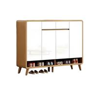 Armoire à chaussures en bois avec portes et tiroir, armoire à chaussures autonome pour couloir, chambre à coucher, salle de bain, organiseur de grande capacité
