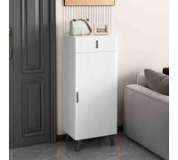 Armoire à Chaussures en Bois Blanc étroit avec tiroirs et Portes Meubles E Modernes pour Chambre à Coucher et Couloir 40 cm / 15,7 Pouces Solution de Stockage élégante