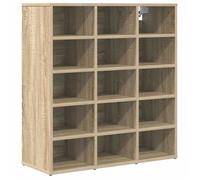 Armoire à chaussures en bois d'ingénierie - vidaXL - Chêne Sonoma - 77,5x30x83,5 cm - 25,1 kg - Étagères solides