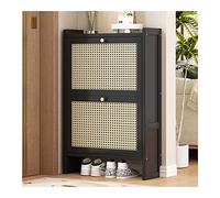 Armoire à chaussures en rotin mince autonome avec 2/3 tiroirs rabattables et 1 couche pour couloir, salon, étagère à chaussures élégante en bois pour pompes et pantoufles (taille : 87 x 50)
