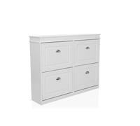 Armoire à chaussures / étagère à chaussures ESTHA 4 104x24x82 cm 4 portes à chaussures blanc