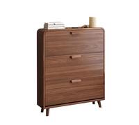 Armoire à chaussures étroite avec tiroirs et portes à rabat autonome pour placard, salon, chambre à coucher, armoire à chaussures cachée (marron, 80 x 17 x 118 cm)