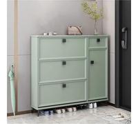 Armoire à Chaussures étroites Rustique avec 3 tiroirs à Revers Verts E Stockage Chaussure cachée 100 cm - Rack de Chaussures élégant pour la Solution d'économie d'espace d'entrée à