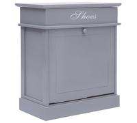 Armoire À Chaussures Gris 50 X 28 X 58 Cm Bois De Paulownia Gris