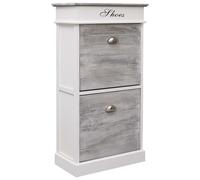 Armoire À Chaussures Gris 50 X 28 X 98 Cm Bois De Paulownia Gris
