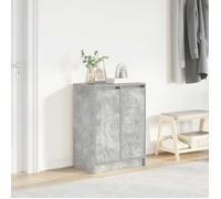 vidaXL Armoire à chaussures Gris béton 2 portes 8 étagères Bois d'ingénierie 57x34x76 cm