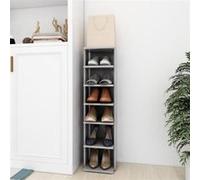 Vidaxl Armoire À Chaussures Gris Béton 27,5x27x102cm Bois D'ingénierie Gris