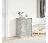 vidaXL Armoire à chaussures Gris béton 2 portes 8 étagères Bois d'ingénierie 57x34x76 cm
