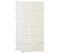 Armoire à chaussures - HOMCOM - modulable - 6 cubes empilable - plastique - 49 x 36,5 x 108 cm - blanc