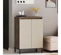 Armoire à chaussures Lieksa Étagère à chaussures avec 3 étagères Armoire d'entrée 85,5 x 60 x 35,5 cm Commode à chaussures Chêne gris