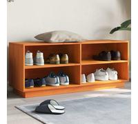 Armoire à Chaussures Marron Miel 110x34x45cm Bois de Pin Massif Etagère vidaXL