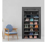 Armoire à chaussures MEERVEIL - 10 couches - Noir - Étanche avec housse