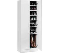 Meuble à chaussures Pegane Armoire à chaussures, meuble à chaussures avec 2 portes coloris blanc - longueur 60 x profondeur 35 x hauteur 170 cm - -