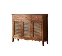 Armoire À Chaussures Meuble à chaussures en rotin et bois de style Wabi-sabi Meuble de rangement latéral Meuble de rangement de salon Meuble à chaussures d'entrée Armoire De Rangement Pour Chaussures