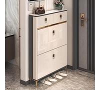 Armoire à chaussures moderne avec tiroirs - Étagère à chaussures sur pied peu encombrante pour talons, bottes et pantoufles (80 x 17 x 102 cm)