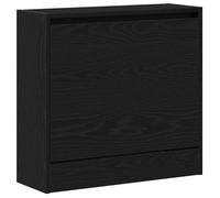 Armoire à chaussures moderne - vidaXL - Chêne noir - 60x21x57 cm - Porte coulissante - Bois d'ingénierie