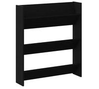 Armoire À Chaussures Vidaxl Noir Chêne 80x18x90 Cm En Bois Composite Noir