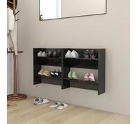 Armoires à Chaussures Murales Étagères Suspendues 2 pcs Gris Brillant vidaXL