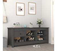 Armoire à Chaussures Noir 110x38x45,5 cm Bois de Pin Massif Étagère vidaXL