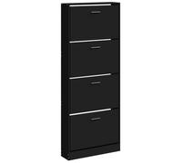 vidaXL Armoire à chaussures 59x17x150 cm Noir Bois d'ingénierie Marron