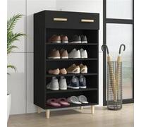 Armoire à chaussures Noir 60x35x105 cm Bois d ingénierie