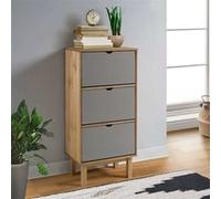 vidaXL Armoire à chaussures OTTA et 3 tiroirs Marron et gris Bois pin 351310