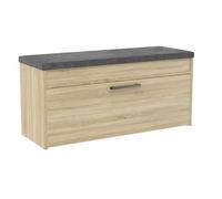CDF Armoire à Chaussures Parma | Couleur : Chêne Sonoma | Idéal pour l'entrée, Le Couloir, Le Bureau | Rangement pour Chaussures | Assise Confortable (Coussin) | Moderne | Porte battante