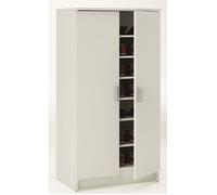 Armoire à chaussures - PEGANE - 2 portes - Blanc perle - Contemporain - Meuble de chambre
