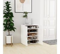 Armoire à Chaussures Placard Rangement Blanc Brillant Bois d'Ingénierie vidaXL