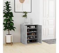 Armoire à Chaussures, Placard à Chaussures avec Etagère, Meuble de Rangement Entrée Salle de Séjour, Scandinave, Gris Béton Bois d'Ingénierie