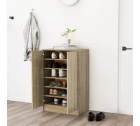 Armoire à Chaussures Placard Rangement Blanc Brillant Bois d'Ingénierie vidaXL
