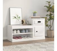 Armoire à Chaussures Placard Rangement Blanc Brillant Bois Ingénierie vidaXL