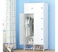 Armoire à chaussures portable en plastique cube pliable pour vêtements, chaussures, jouets, solution de rangement modulaire pour chambre à coucher, couloir, entrée, salon, bibliothèque avec Fr