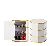 Armoire à chaussures rotative à 360° en métal - Tour à chaussures verticale ronde - Rangement de chaussures pour entrée