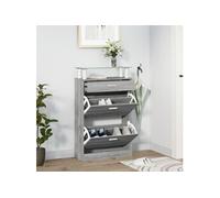 Armoire à chaussures Sonoma gris 63x24x104 cm Bois d ingénierie