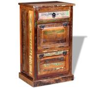 Armoire à chaussures - vidaXL - 4 couches - Bois de récupération - Vintage - 1 tiroir