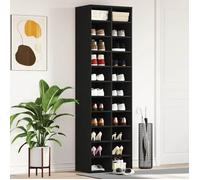 vidaXL Armoire à chaussures 54x34x183 cm 1 tiroir 15 paires Chêne noir