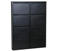 Armoire à chaussures XL Pisa New 8 abattants Métal Basculeur de chaussures Étagère à chaussures Armoire de rangement