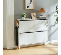 Armoire à chaussures 'Ylitornio' 91,5x100x19 cm avec 4 pieds blanc