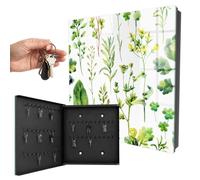 Armoire à clés 30x30x5 cm Aquarelle de Plantes Porte Gauche Noir