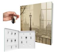 Armoire à clés 30x30x5 cm Londres brumeuse Porte Gauche Blanc