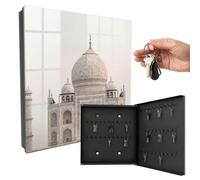 Armoire à clés 30x30x5 cm Un bâtiment majestueux Porte Droite Noir | Rangement | Sécurité | Accroche-clés | Coffret | Boîtier | Décoratif | Crochet | Mobilier | Attache | Fixation | Entrée